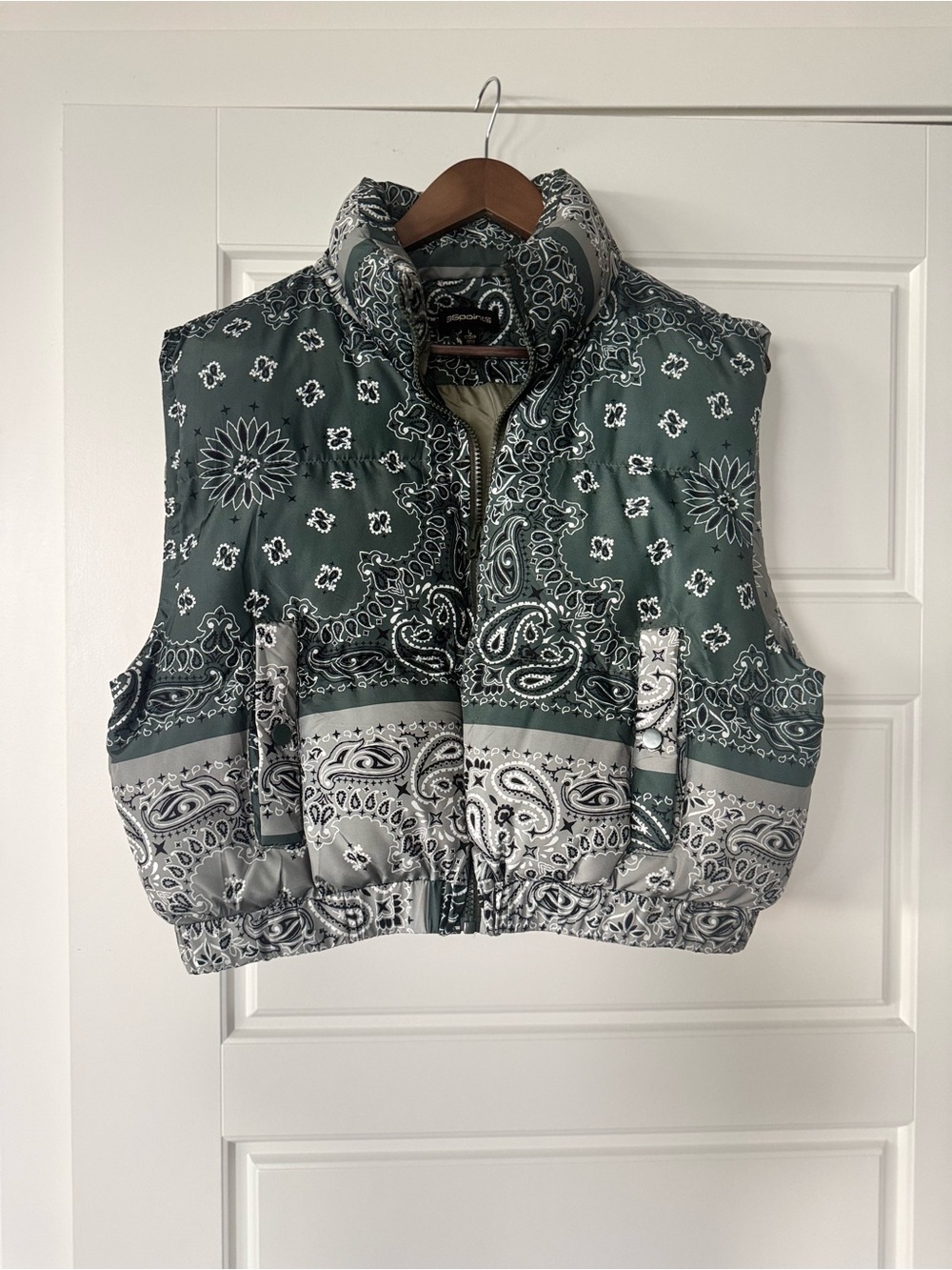 Paisley Print Down Vest